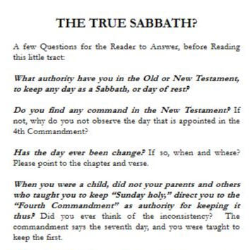 The True Sabbath?